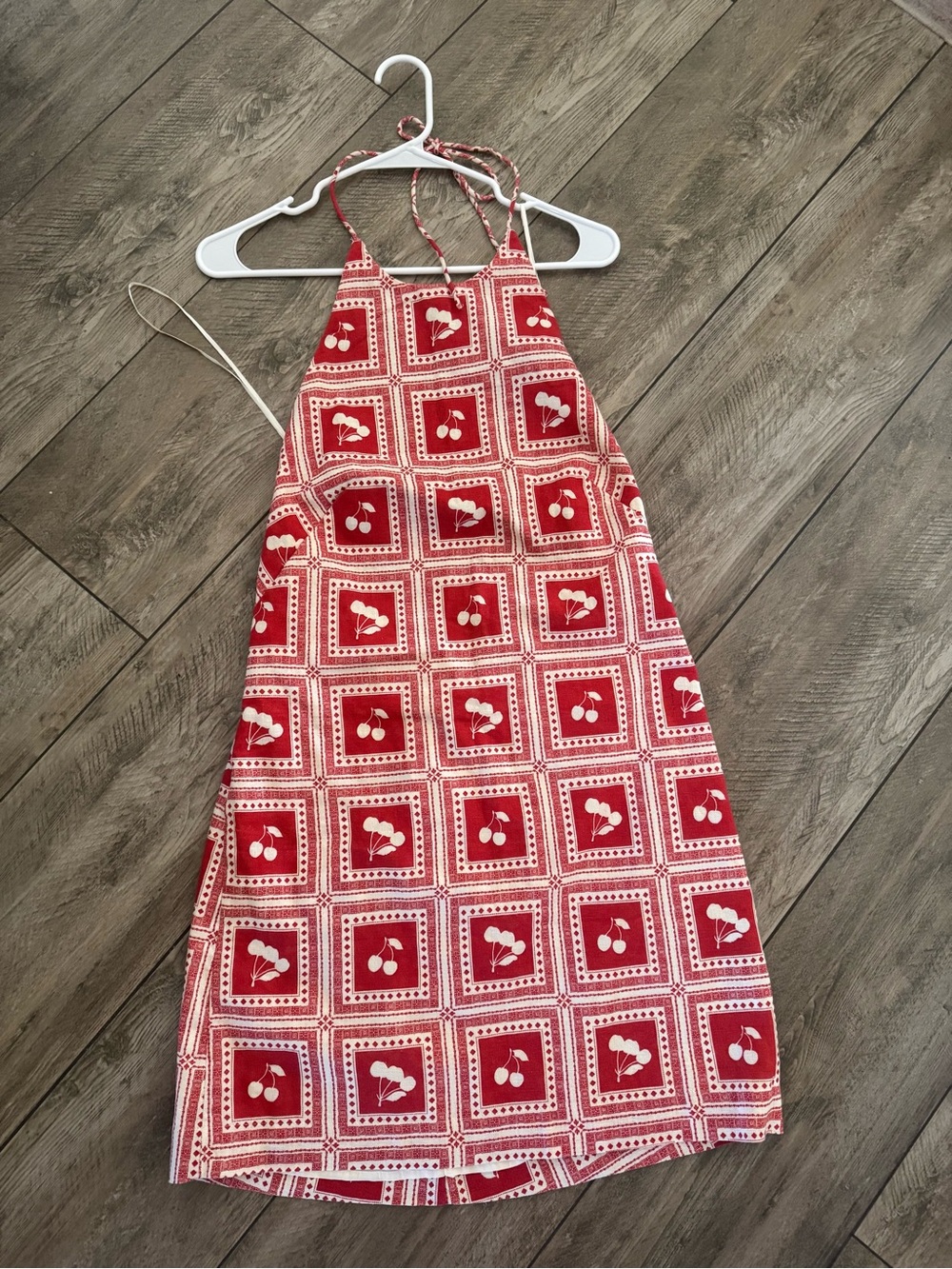 Abercrombie Linen Cherry Print Halter Mini Dress NWT (small/tall)
